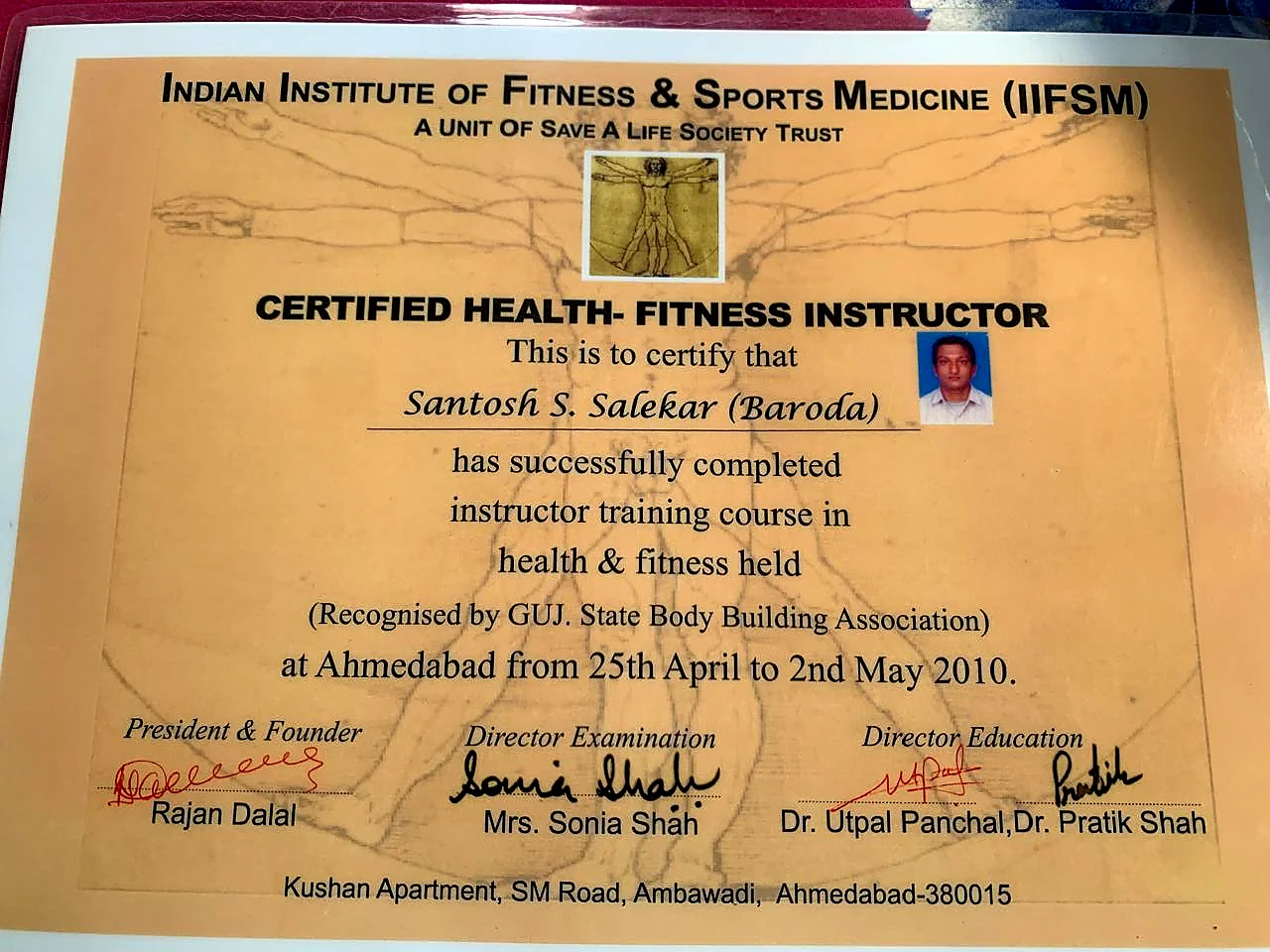 IIFSM Certified Health & Fitness Instructor 2010