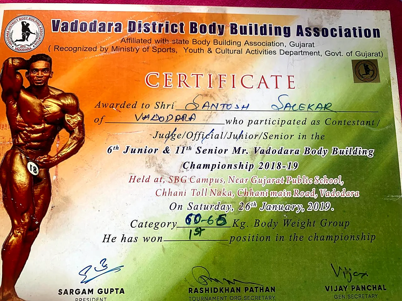 Vadodara District Bodybuilding Championship 2018-19